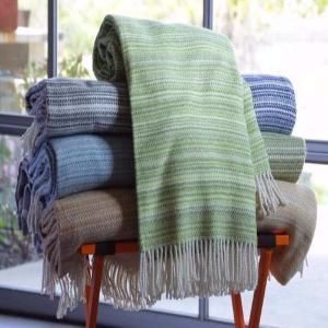 Plush Horizontal Herringbone Fringed Throw by ASI