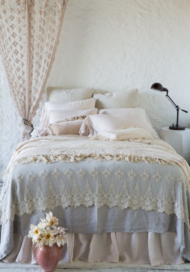 Linen in Pearl, Fog Bella Notte Linens Bedding by Bella Notte Linens