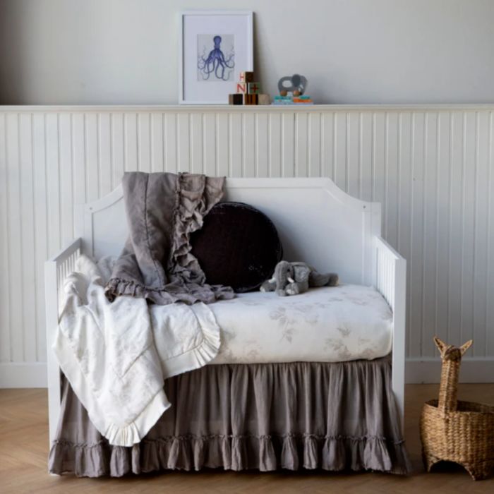 Petit Bella Mathilde Baby Bedding in Moody Fog and Moonlight by Bella Notte Linens