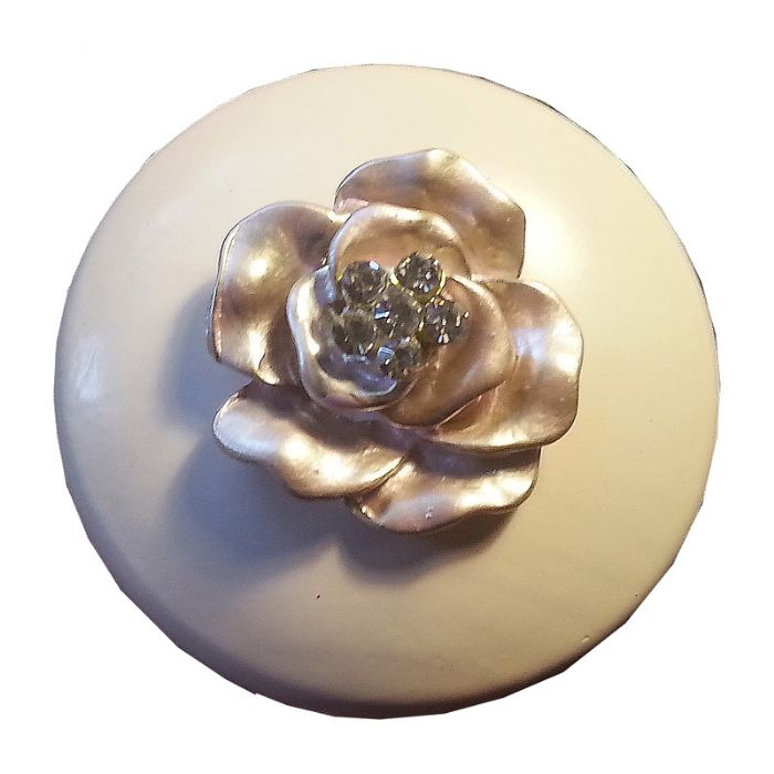 Crystal Rose Enamel Drawer Knob by CC Custom Furniture