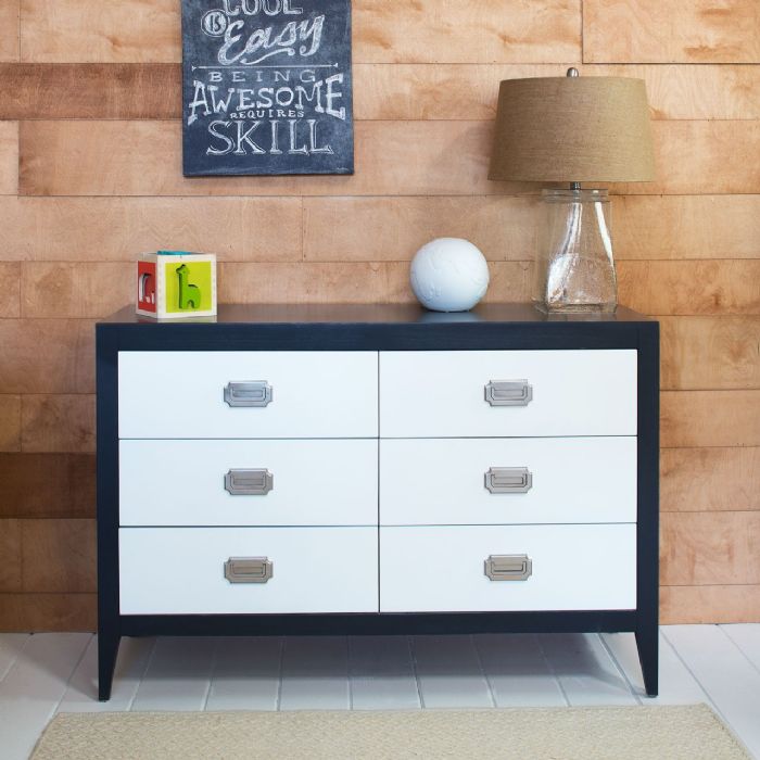 Devon 6 Drawer Dresser in Deep Blue with White by Newport Cottages