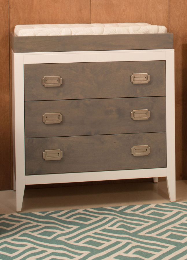 Devon 3 Drawer Dresser in White with Misty Grey Stain by Newport Cottages
