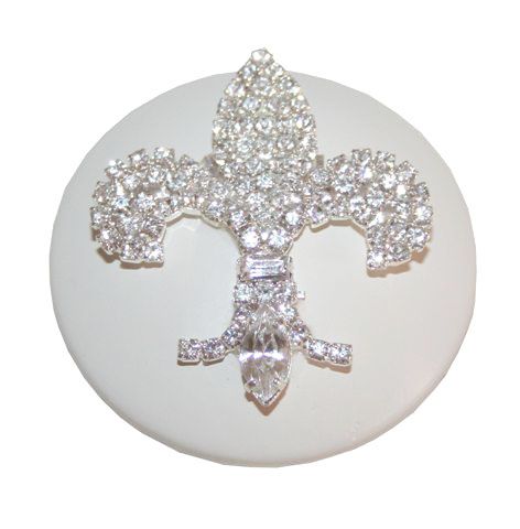 Fleur De Lys Rhinestone Drawer Knob by CC Custom Furniture