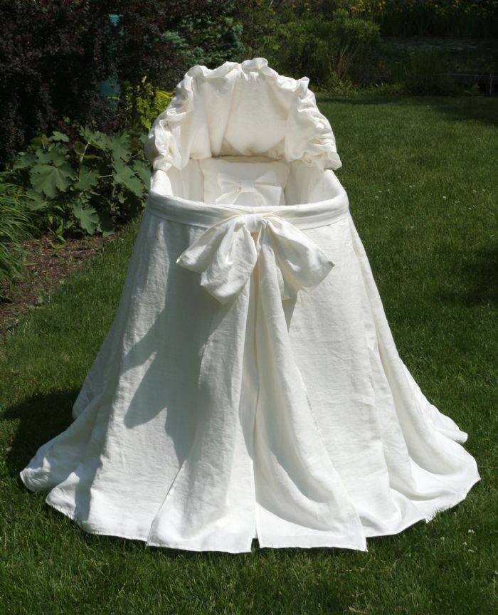 Mykonos Bassinet in Irish Linen by Lulla Smith