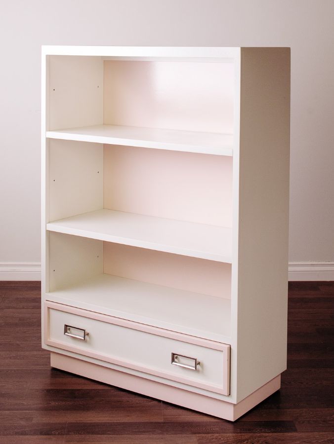 Max Bookcase in Light Pink and White by Newport Cottages
