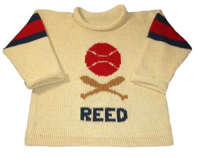 Personalized Baseball Sweater by Monogram Knits