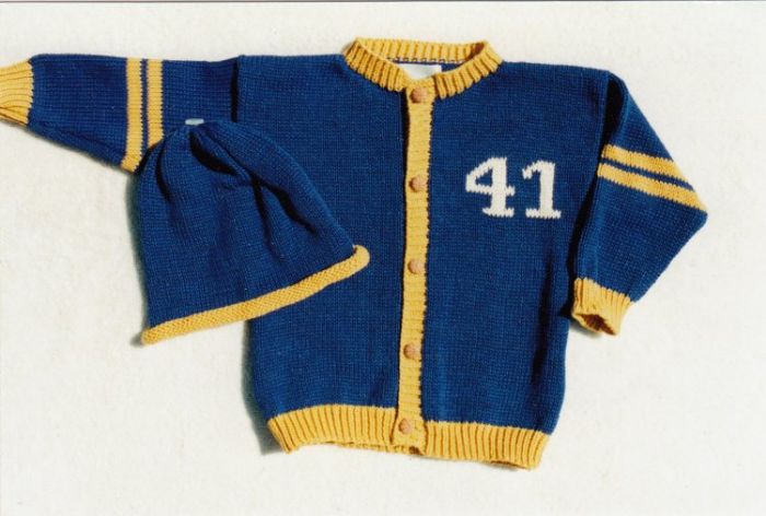 Personalized Varsity Sports Cardigan Sweater by Monogram Knits
