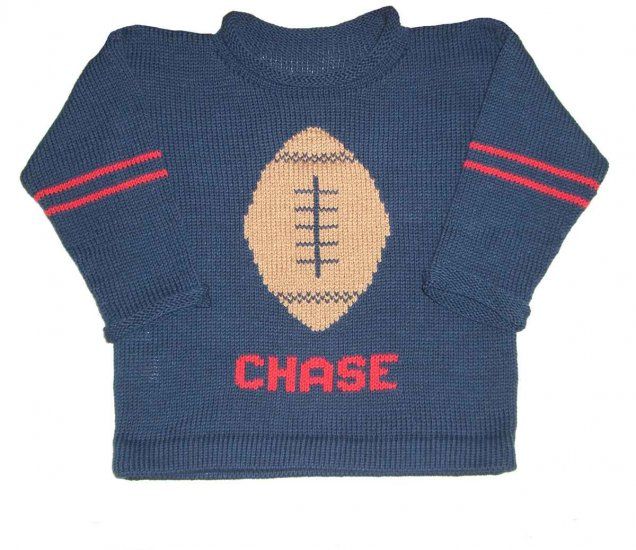 Personalized Football Sweater by Monogram Knits