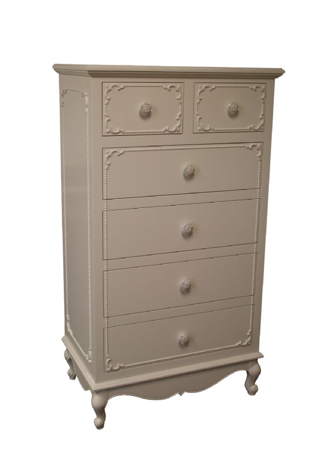 Mon Cheri Highboy Dresser in Ivory by CC Custom Furniture