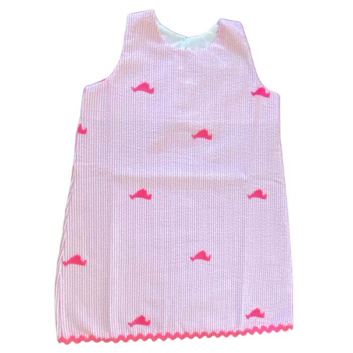 Martha's Vineyard Shift Dress - Girl's in HOT PINK by Piping Prints