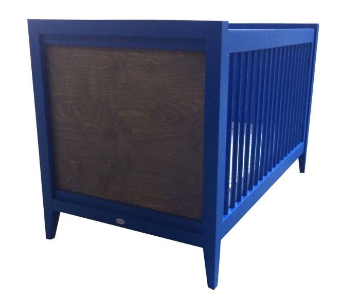 Casey Crib in Sailboat Blue with Misty Grey Stain by Newport Cottages