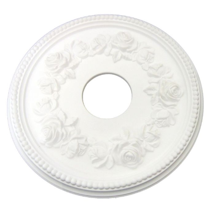 Shabby Rose Ceiling Medallion in White by I Lite 4 U