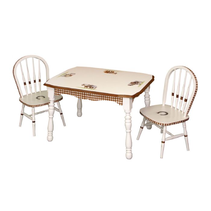 Vintage Table & Chair Set in Ponies by AFK Art For Kids