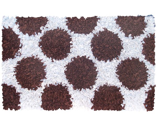 Shaggy Raggy Polka Dots in Brown & White by Rug Market