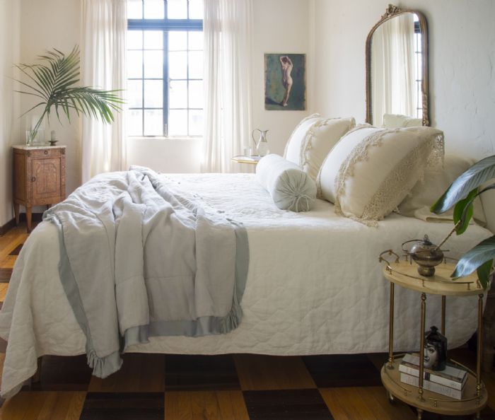 Austin,Frida & Linen in Parchment, White, Sterling Bella Notte Linens Bedding by Bella Notte Linens