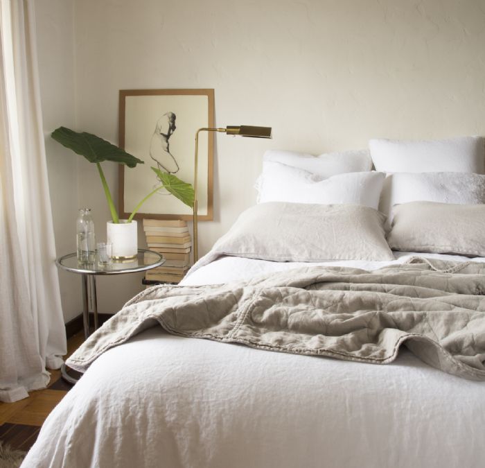Austin & Ines in White and Fog Bella Notte Linens Bedding by Bella Notte Linens