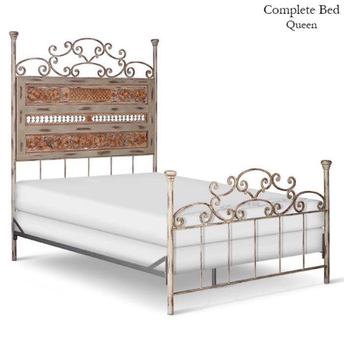 Decorative Panel Standard Bed w/ Scroll Accents by Corsican