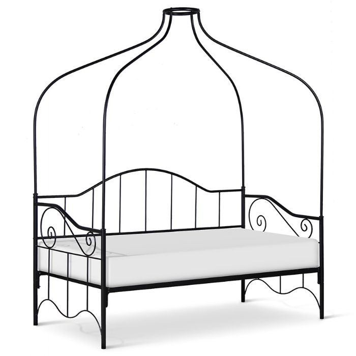 Forged Iron Scroll Canopy Daybed by Corsican