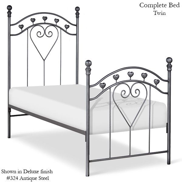 Iron Bed with Heart Accents by Corsican