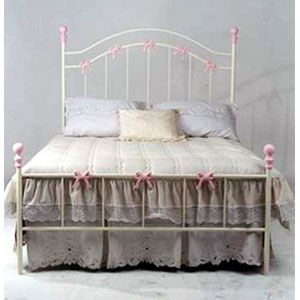 Pink Bows Iron Bed by Corsican