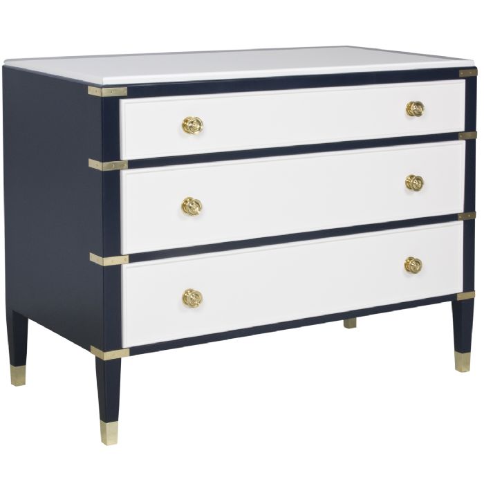 Gramercy Wide Chest in Navy with Snow by AFK Art For Kids