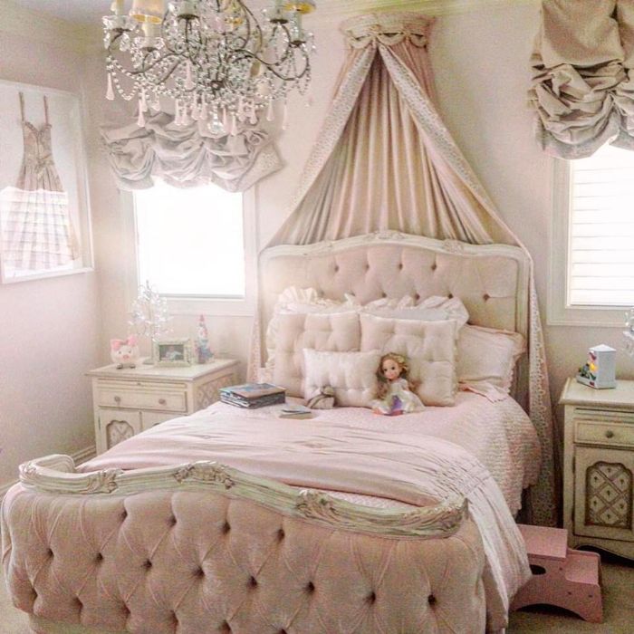 Regal Bed in Versailles Tufted Upholstered in Empress Pink Velvet by AFK Art For Kids