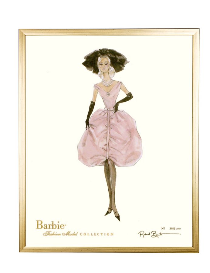 Limited Edition Fashion Model Barbie- Blush in Gold by AFK Art For Kids