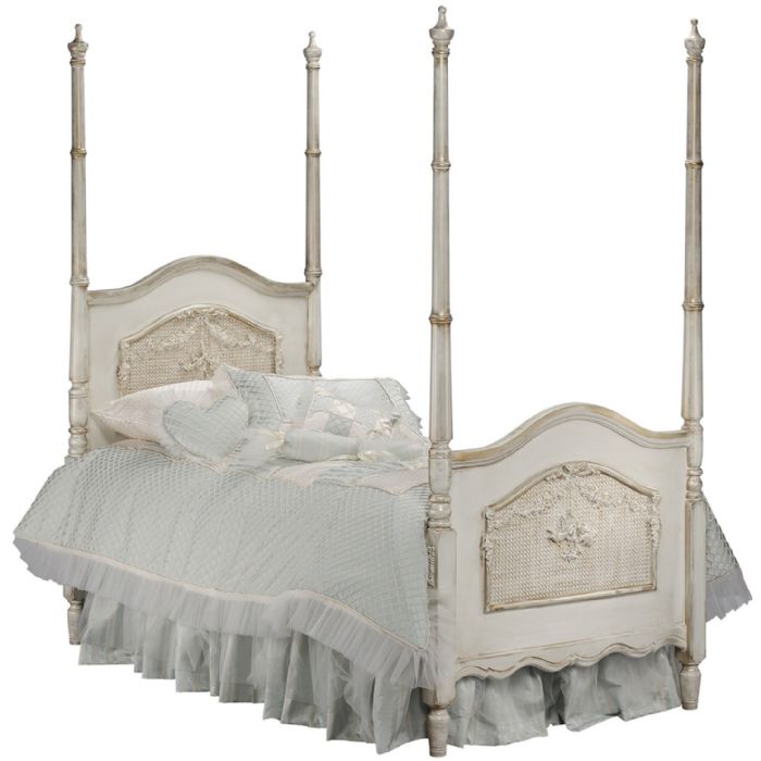 Cherubini Four Poster Bed in Versailles Tea Stain- Twin by AFK Art For Kids