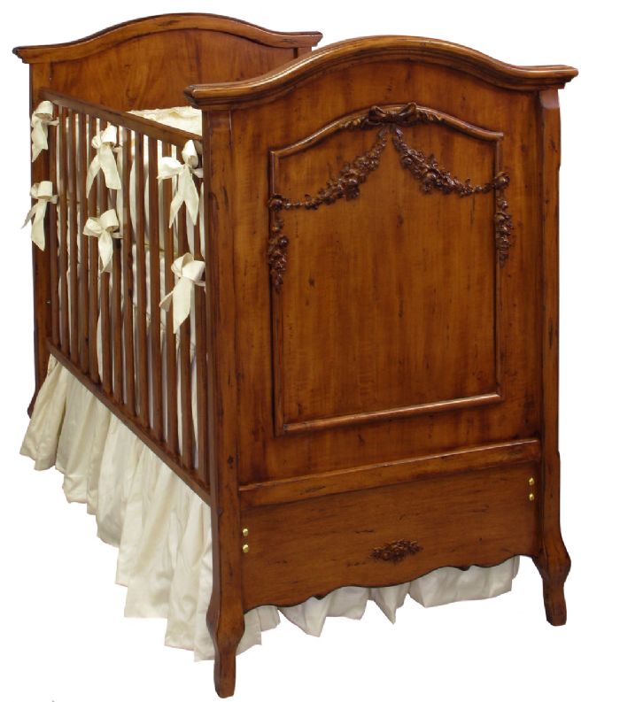 Floral Swag French Panel Crib in Chateau by AFK Art For Kids