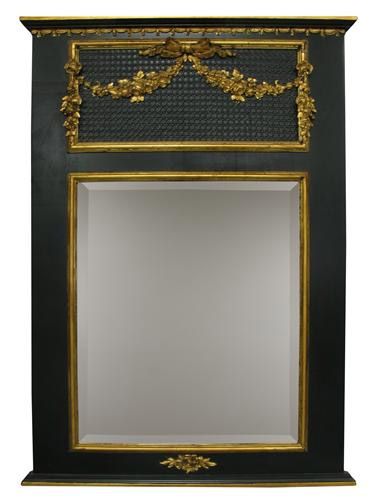 Trumeau Mirror in Black with Gold Gilding by AFK Art For Kids