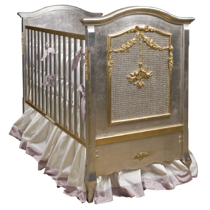 Cherubini Crib in Silver with Gold Gilding by AFK Art For Kids