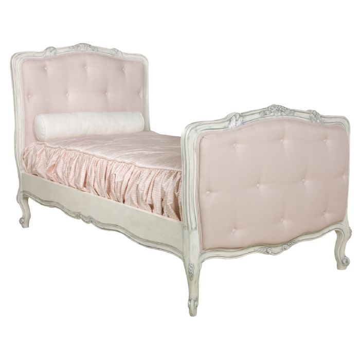 Dominique Bed Upholstered Tufted in L'Argent by AFK Art For Kids