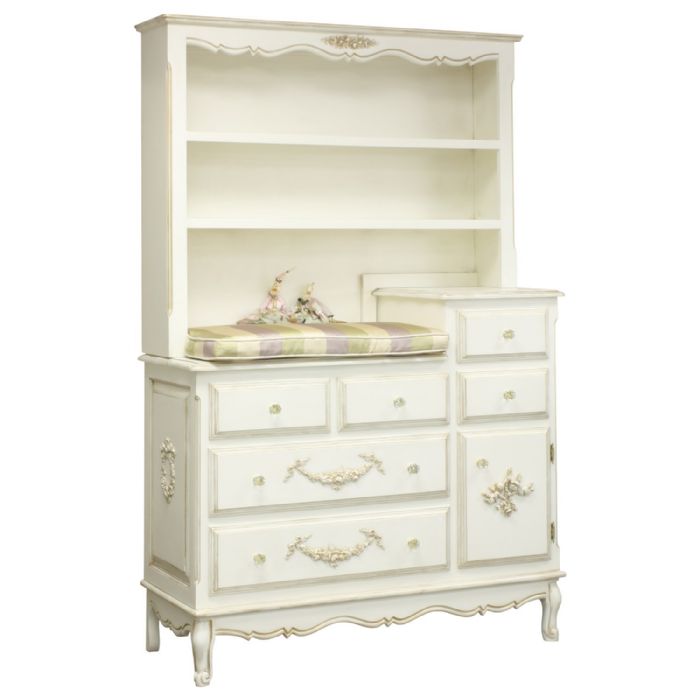French Changer with Hutch in Versailles Cream by AFK Art For Kids