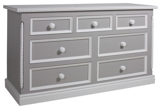 Evan 7-Drawer Dresser in Dior Grey with Snow by AFK Art For Kids