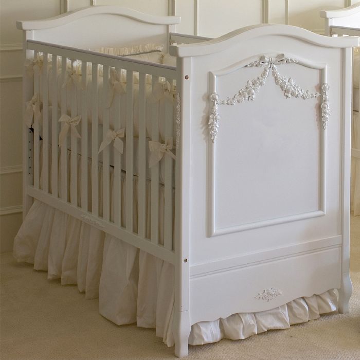 Floral Swag French Panel Crib in Choice of Color by AFK Art For Kids