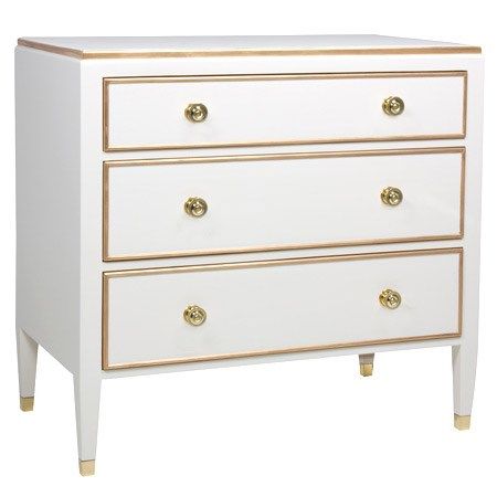Gramercy Chest in Linen with Gold Trim by AFK Art For Kids