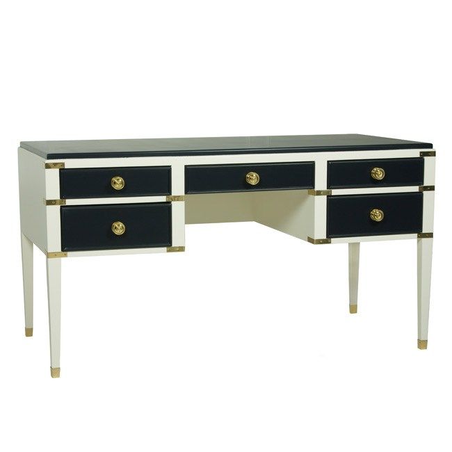 Gramercy Desk in Linen with Navy by AFK Art For Kids