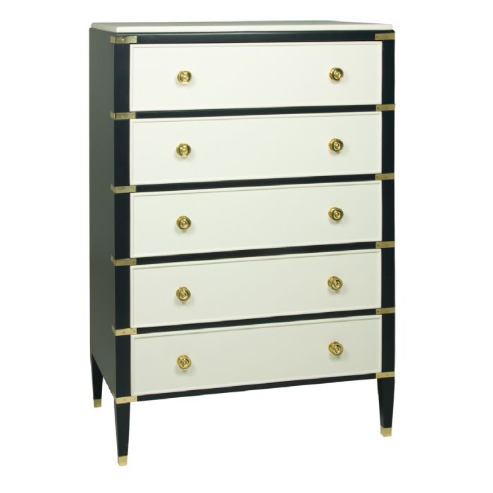 Gramercy Tall Chest in Navy with Linen by AFK Art For Kids