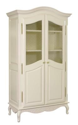 Grand Armoire Wire Mesh Doors in Linen with Pink Accents by AFK Art For Kids