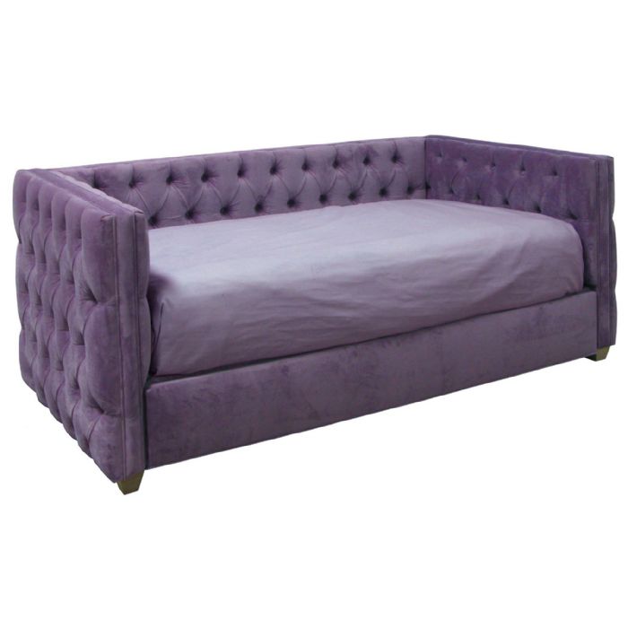 Hollywood Sofa Daybed in Purple Velvet by AFK Art For Kids