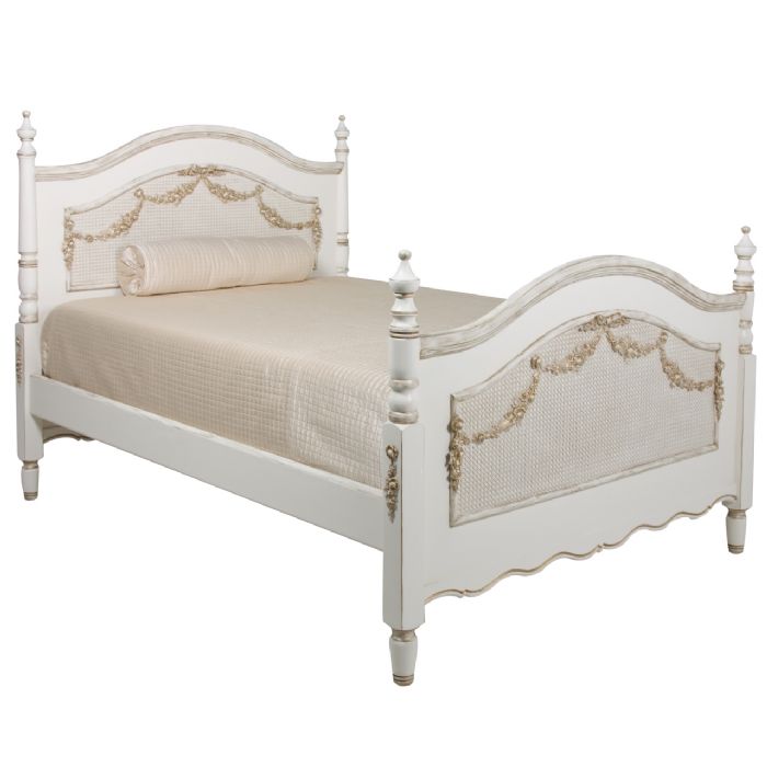 Kate Bed with Caning & Mouldings in Versailles by AFK Art For Kids