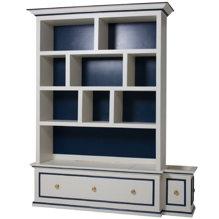 McGraw Bookcase Linen with Navy by AFK Art For Kids