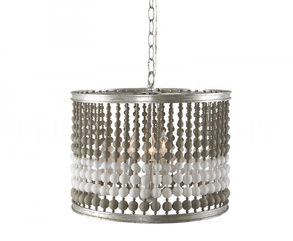 Barrel Chandelier in Rustic Gray and White - Small by Aidan Gray
