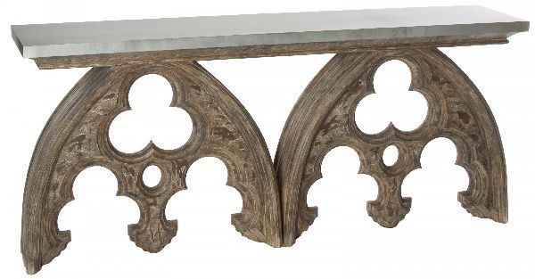 Arched Cathedral Table with Tin Top by Aidan Gray