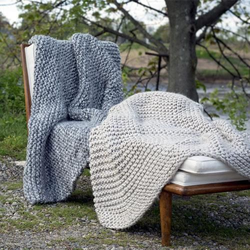 Shaker Stitch Chunky Handknit Throw Blanket by ASI
