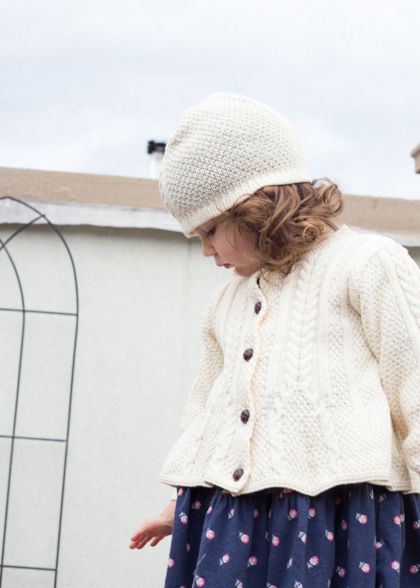 Girls Classic Aran Knit Sweater & Hat by ASI