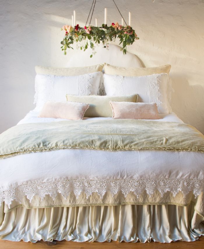 Adele,Carmen, Frida in Parchment and White Bella Notte Linens Bedding by Bella Notte Linens