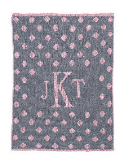 Dotted Monogram Blanket by Butterscotch Blankees