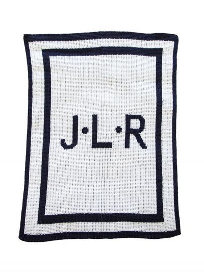 Initials & Double Border Blanket by Butterscotch Blankees