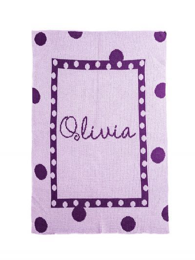 Large Polka Dot & Name Blanket by Butterscotch Blankees